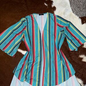 Colorful Striped Women's Top